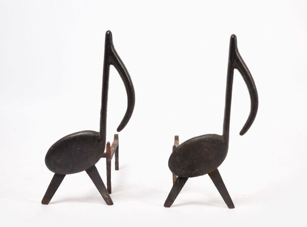 Pair of Music Note Andirons