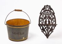 Small Folk Bird Shelf, Sugar Bucket, and Apple Basket with Related Photograph - 6