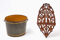 Small Folk Bird Shelf, Sugar Bucket, and Apple Basket with Related Photograph - 7