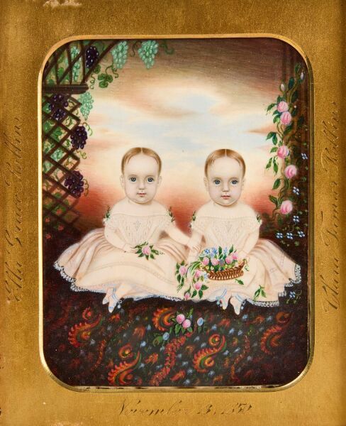 Clarissa Peters (Mrs. Moses B.) Russell - Exceptional Portrait of Twins