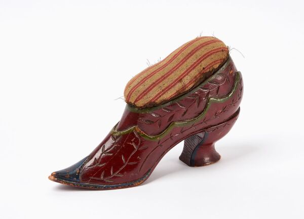 Oversized Carved Shoe Pin Cushion