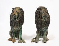 Pair of Bronze Lions