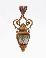 14k Micromosaic Vinaigrette Pendant with Swans
