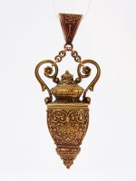 14k Micromosaic Vinaigrette Pendant with Swans - 2