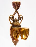 14k Micromosaic Vinaigrette Pendant with Swans - 3