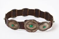 Navajo Sterling Concho Belt, Signed