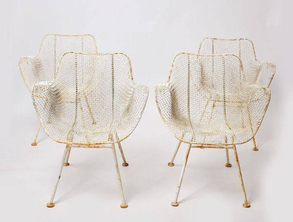 Four Outdoor Sculptura Dining Chairs