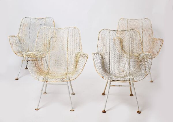 Four Outdoor Sculptura Lounge Chairs