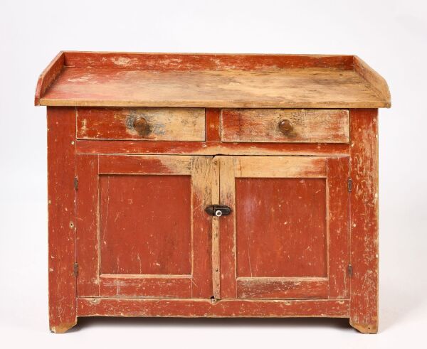 Dry Sink in Red Paint