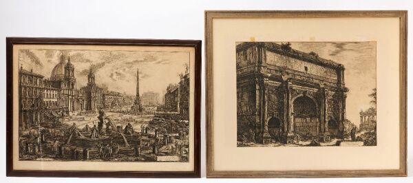 Giovanni Battista Piranesi - Arc of Septimius Severus and Veduta di Piazza
