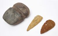 Anasazi Axe Head and Two Archaic Spear Point - 2