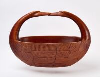 Carved Wooden Swan Bowl