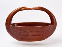 Carved Wooden Swan Bowl - 2
