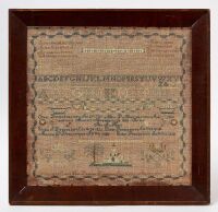 Needlework Sampler-The Denison Family, Stonington CT, 1836