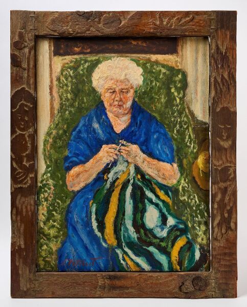 Samuel Rothbort - Portrait of a Woman Knitting