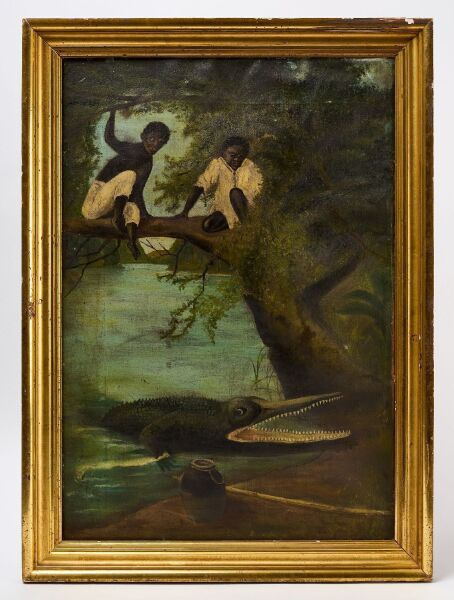 Folk Art Painting with Alligator