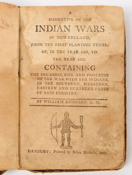 Rare 1803 Danbury CT Edition Of Hubbard's Indian Wars In New England