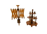 Shaker Burl Wood Tiered Spool Holder and Yarn Winder