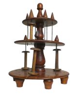 Shaker Burl Wood Tiered Spool Holder and Yarn Winder - 3