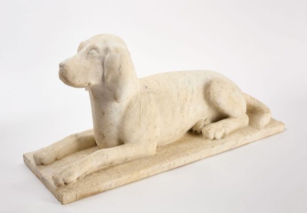 Carved Marble Dog