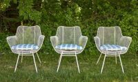 Three Outdoor Sculptura Dining Chairs