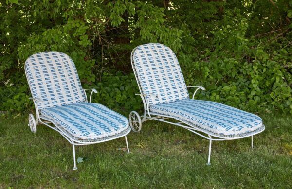 Pair of Outdoor Sculptura Chaise Lounges