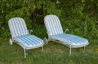Pair of Outdoor Sculptura Chaise Lounges
