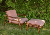 Ficks Reed Mid-Century Bamboo Armchair and Ottoman