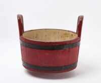 Staved Bucket in Red Paint - 2