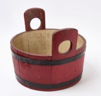 Staved Bucket in Red Paint - 3