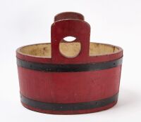 Staved Bucket in Red Paint - 4