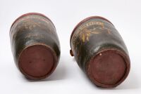 Pair of Painted Leather Fire Buckets - 3
