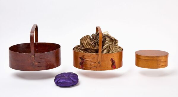 Two Shaker Sewing Carriers and Pantry Box