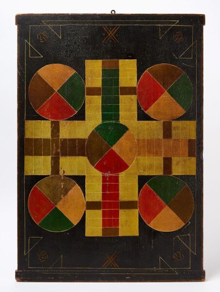 Parcheesi Gameboard with Checkers