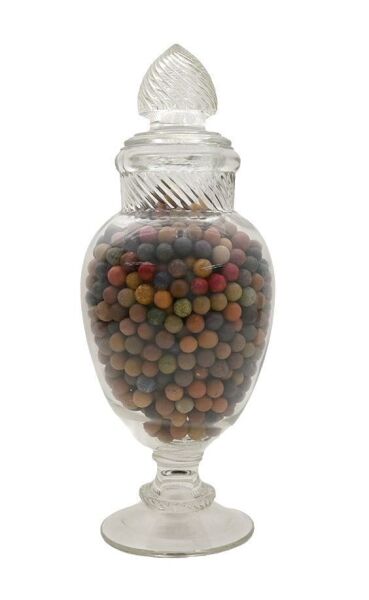 Large Apothecary Jar of Clay Marbles