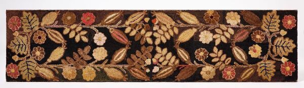 Hooked Rug with Flowers