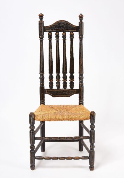 Paint-Decorated Bannister Back Side Chair