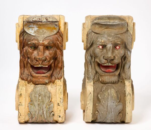 Impressive Pair of Lion Head Corbels