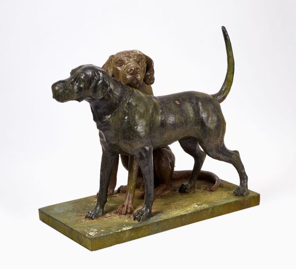 Cast Iron Retrievers Sculpture