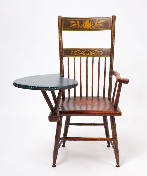 Paint-Decorated Windsor Writing Armchair
