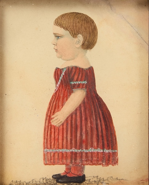 Rufus Porter - Portrait of a Child in a Red Dress