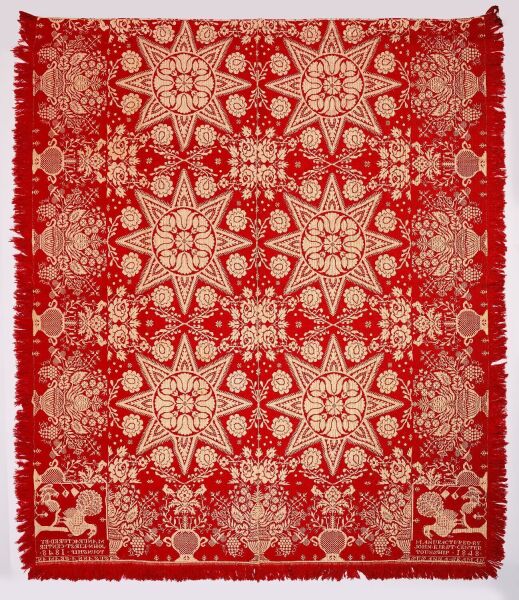 1848 Red and White Coverlet
