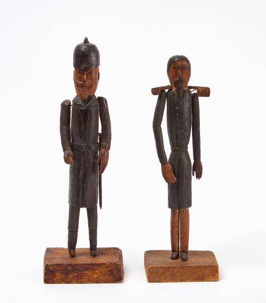 Two Folk Art Carvings of Soldiers