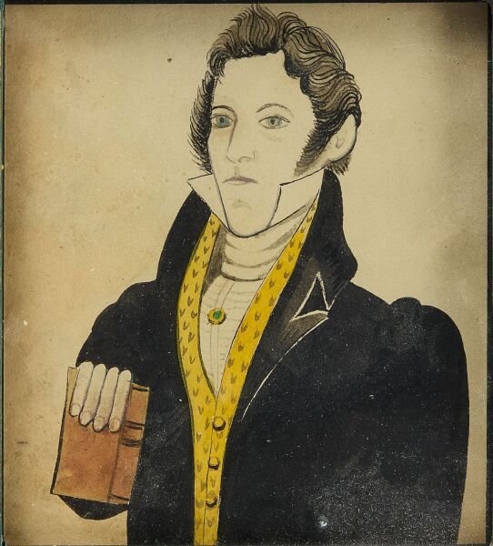 Carver Limner - Miniature Portrait of a Man with Book