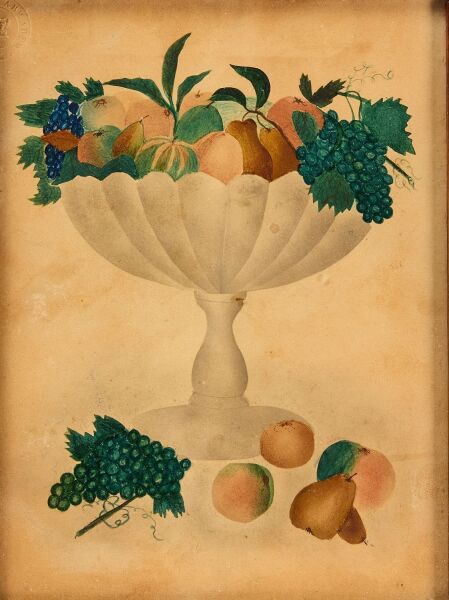 Miniature Watercolor Theorem of a Compote of Fruit