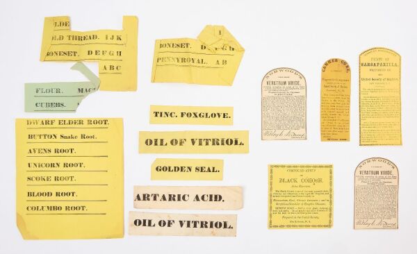 Group F of Shaker Medicinal and Product Labels