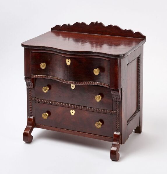 Miniature Chest of Drawers - Bone Heart Escutcheons