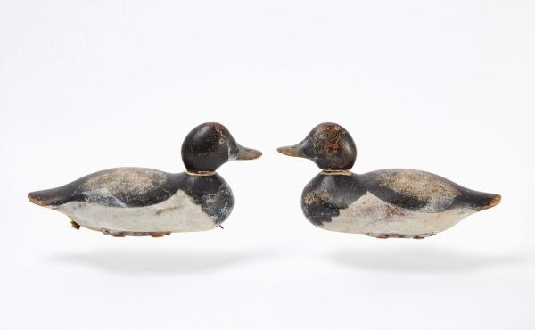 Two Blue Bill Mason Decoys