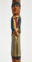 Folk Art Walking Stick with Naughty Carvings - 4