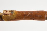 Folk Art Walking Stick with Naughty Carvings - 5